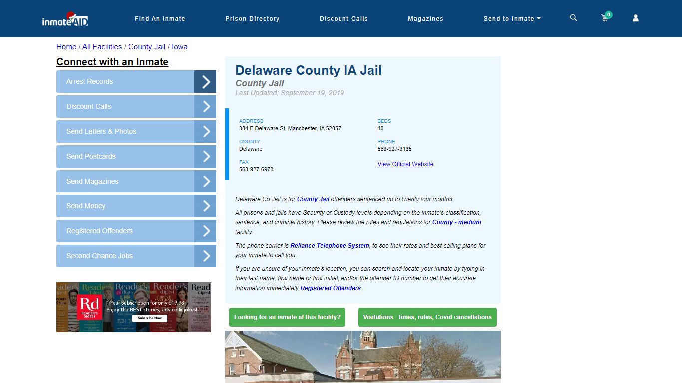 Delaware County IA Jail - Inmate Locator - Manchester, IA