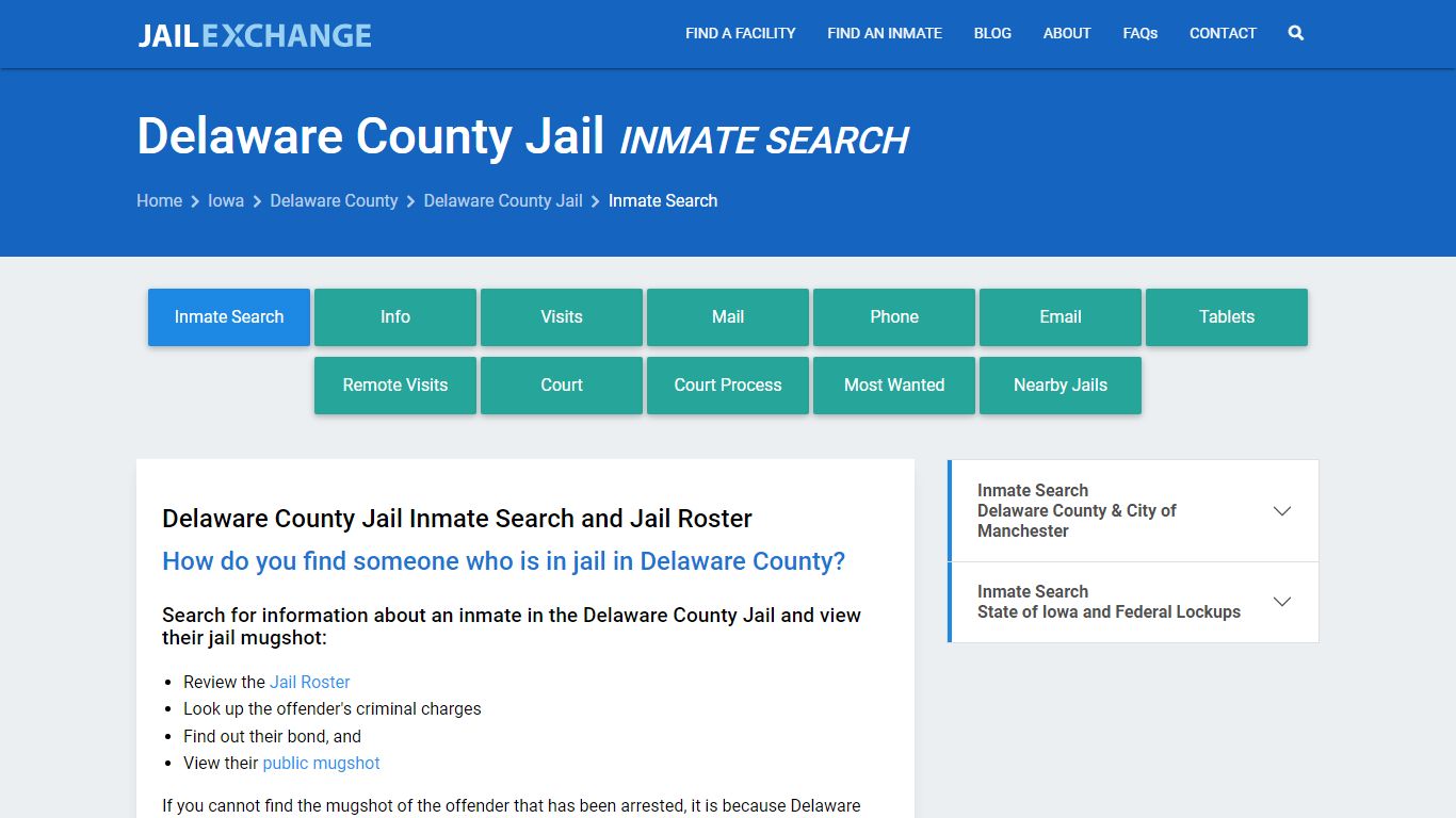 Inmate Search: Roster & Mugshots - Delaware County Jail, IA - Jail Exchange